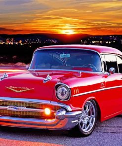 Red 57 Chevy Car Paint By Number