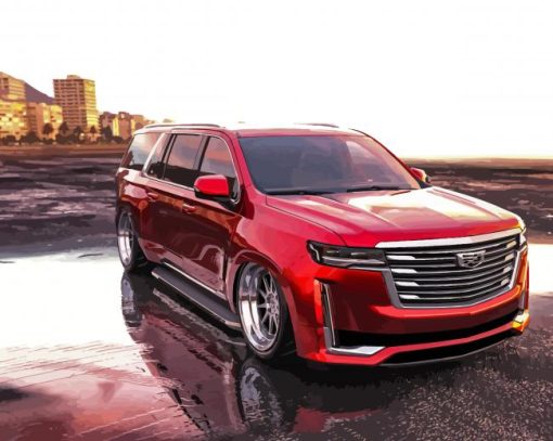 Red Cadillac Escalade Car Paint By Number