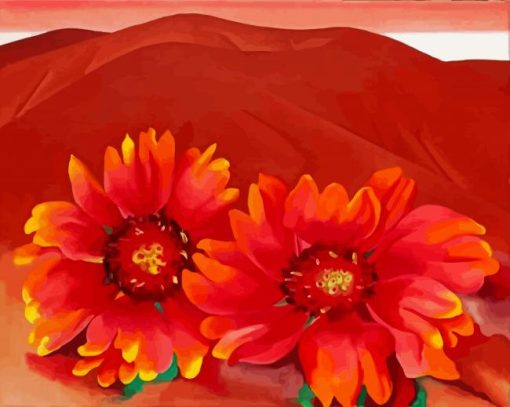 Red Hills With Flowers Georgia O'Keeffe Paint By Number