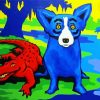 Blue Dog And Red Crocodile Paint By Number