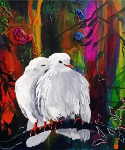 Romantic White Doves Art Paint By Number