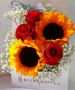 Roses And Sunflowers Paint By Number