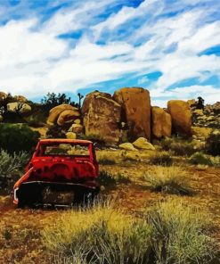 Rusty Red Truck In Pioneertown Paint By Number