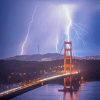 San Francisco Bridge And Lightning Paint By Number