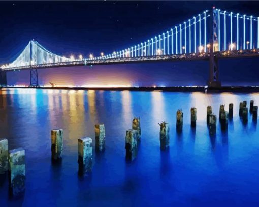 San Francisco Bridge At Night Paint By Number