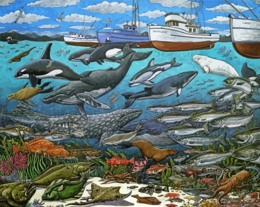 Sea Animals Art Paint By Number