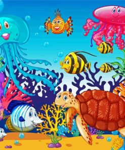 Sea Animals Cartoon Paint By Number