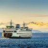 Seattle Ferry Heading To The Mountains Paint By Number