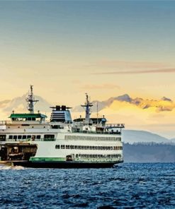 Seattle Ferry Heading To The Mountains Paint By Number