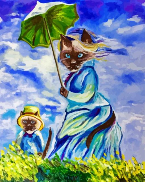 Siamese Cats By Clause Monet Paint By Number