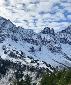 Snowy Mountains In North Cascades National Park Paint By Number