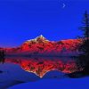 Snowy Red Mountains At Sunset Paint By Number