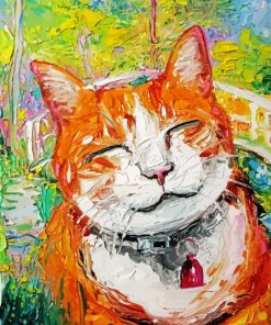 So Happy Smiling Cat By Clause Monet Paint By Number