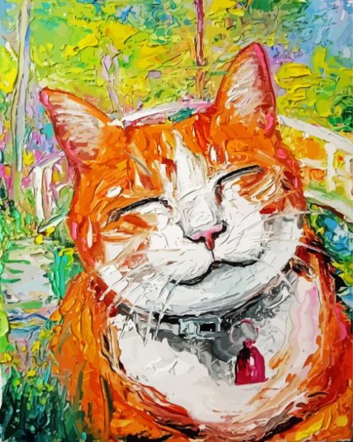 So Happy Smiling Cat By Clause Monet Paint By Number