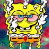 SpongeBob Stoner With Red Eyes Paint By Number