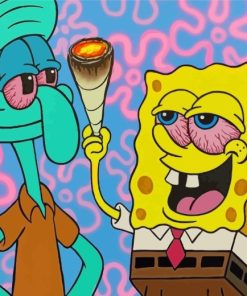 Squidward And SpongeBob Stoners Paint By Number