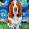 Starry Night Basset Hounds Paint By Number