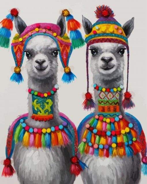 Stylish Llamas Animals Paint By Number