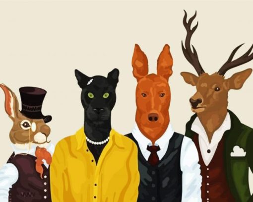 Stylish Animals Illustration Paint By Number