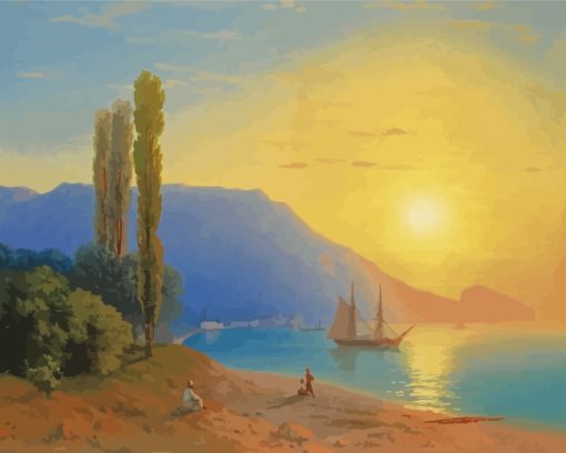 Sunset Over Yalta By Ivan Aivazovsky Paint By Number