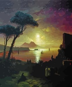 The Bay Of Naples At Moonlit Night By Ivan Aivazovsky Paint By Number