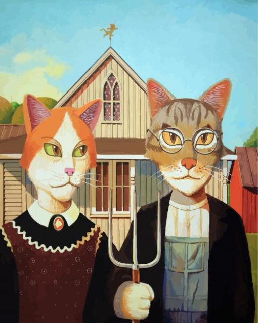 The American Gothic Cats Paint By Number