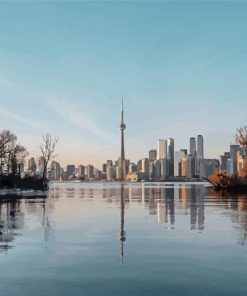 Toronto Cn Tower Reflection Paint By Number