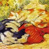 Two Cats Sleeping In The Garden By Clause Monet Paint By Number