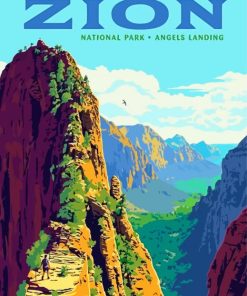 Utah Zion Park Poster Paint By Number