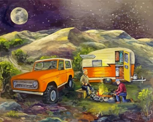 Vintage Travel Trailer Paint By Number