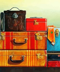 Vintage Old Travel Bags Paint By Number