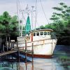 White Shrimp Boat Paint By Number