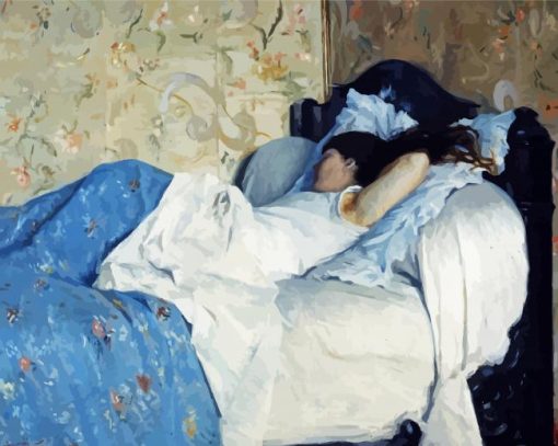 Woman Sleeping On Bed Art Paint By Number