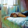 Sleeping Woman On Bed Art Paint By Number