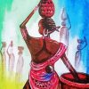 Woman Carrying Jah And Basket Paint By Number