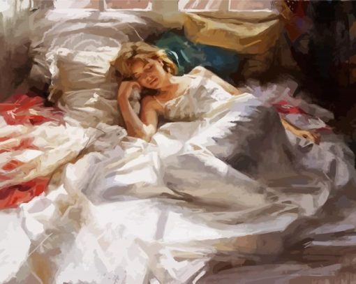 Woman On Bed Art Paint By Number