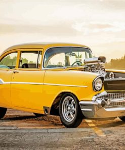 Yellow 57 Chevy Car Paint By Number