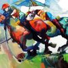 Abstract Polo Players And Horses Paint By Number