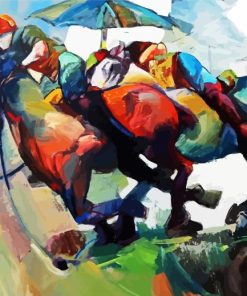 Abstract Polo Players And Horses Paint By Number