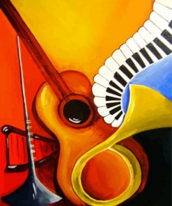 Aesthetic Abstract Musical Instruments Paint By Number