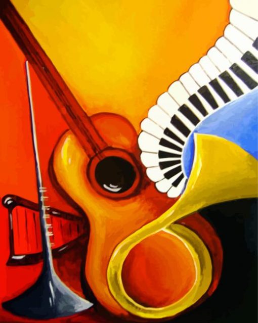 Aesthetic Abstract Musical Instruments Paint By Number