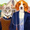 American Gothic Cat And Dog Paint By Number