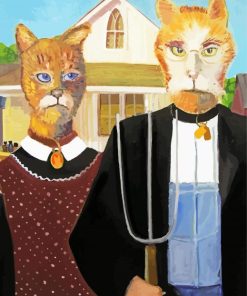 American Gothic Cats By G Kitty Hansen Paint By Number