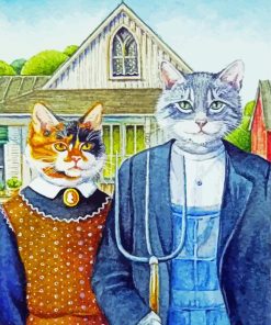 American Gothic Cats Paint By Number