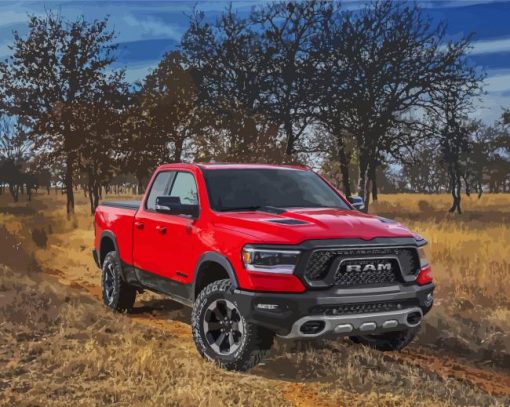 Cool Red Dodge Ram Paint By Number