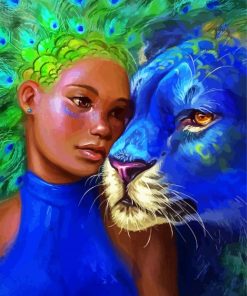 Goddess And Blue Leopard Art Paint By Number