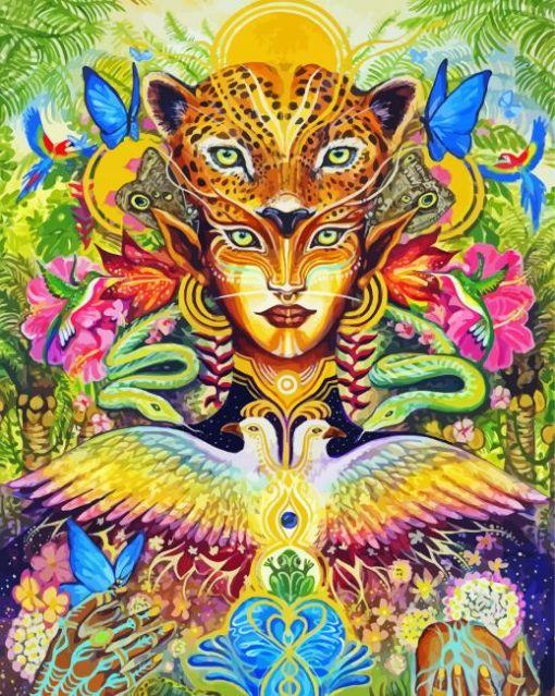 Goddess And Leopard Paint By Number