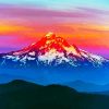 Landscape Mountains Red Sunset Paint By Number