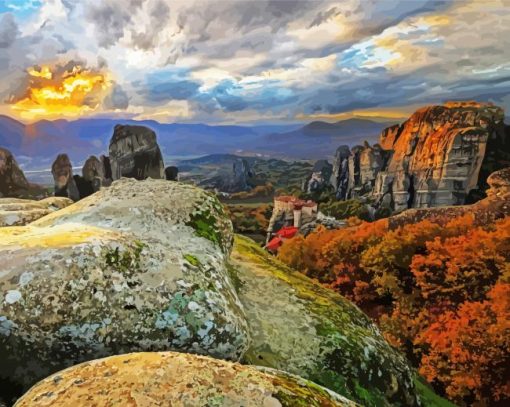 Meteora Landscape Paint By Number