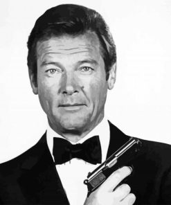 Monochrome Roger Moore Paint By Number